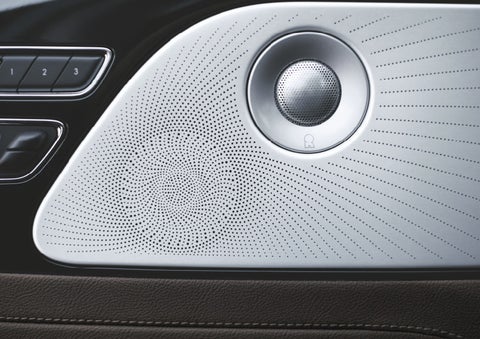 Two speakers of the available audio system are shown in a 2024 Lincoln Aviator® SUV | Stivers Lincoln in Waukee IA