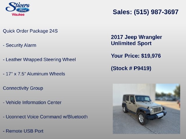 2017 Jeep Wrangler Unlimited Sport