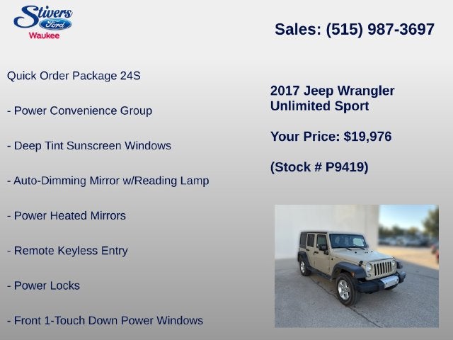 2017 Jeep Wrangler Unlimited Sport