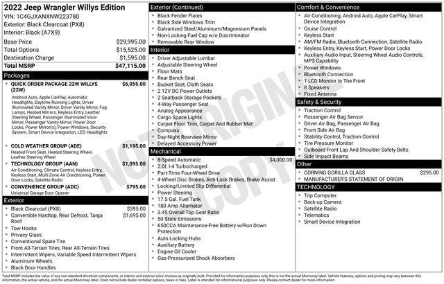 2022 Jeep Wrangler Willys