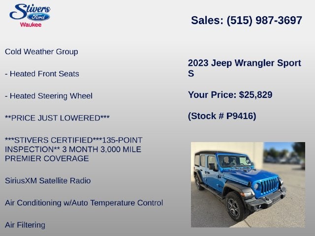 2023 Jeep Wrangler Sport S