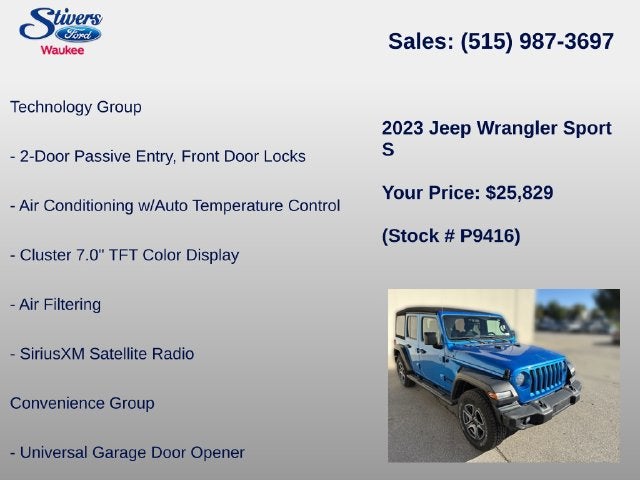 2023 Jeep Wrangler Sport S