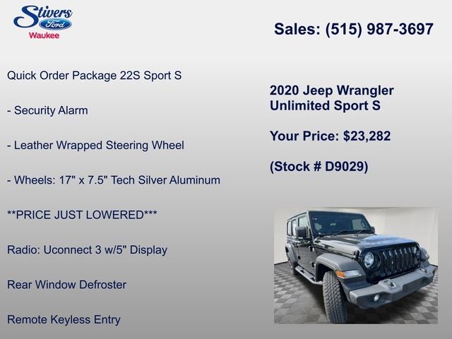 2020 Jeep Wrangler Unlimited Sport S