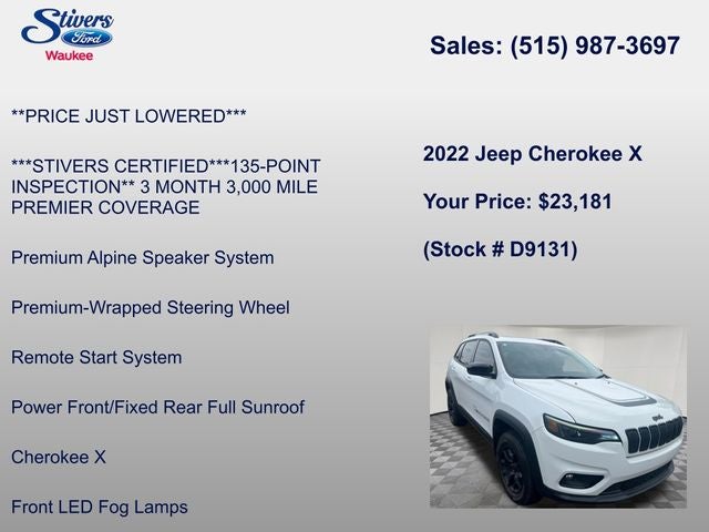 2022 Jeep Cherokee X