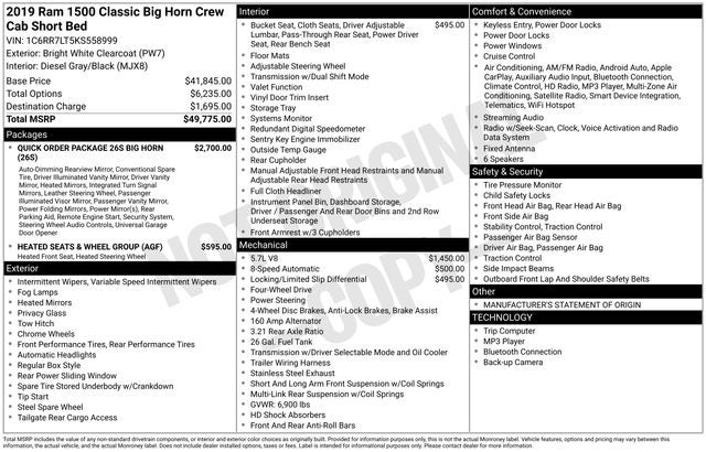 2019 RAM 1500 Classic Lone Star
