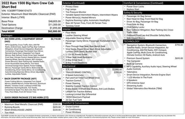 2022 RAM 1500 Big Horn/Lone Star
