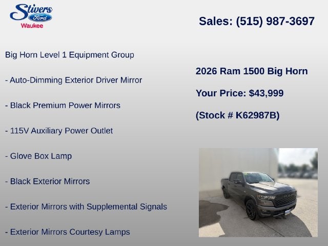 2026 RAM 1500 Big Horn/Lone Star