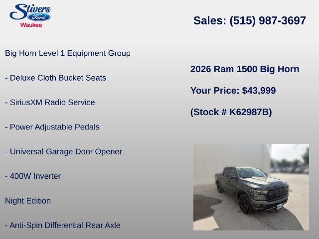 2026 RAM 1500 Big Horn/Lone Star