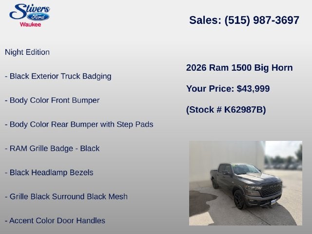 2026 RAM 1500 Big Horn/Lone Star