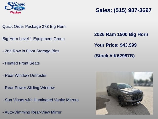 2026 RAM 1500 Big Horn/Lone Star