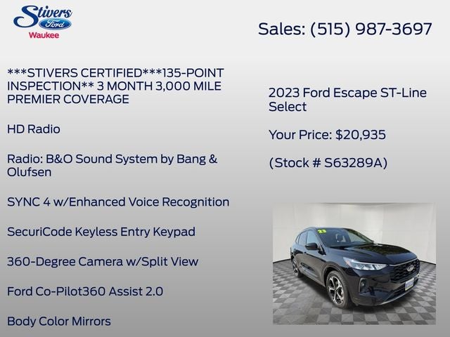 2023 Ford Escape ST-Line Select