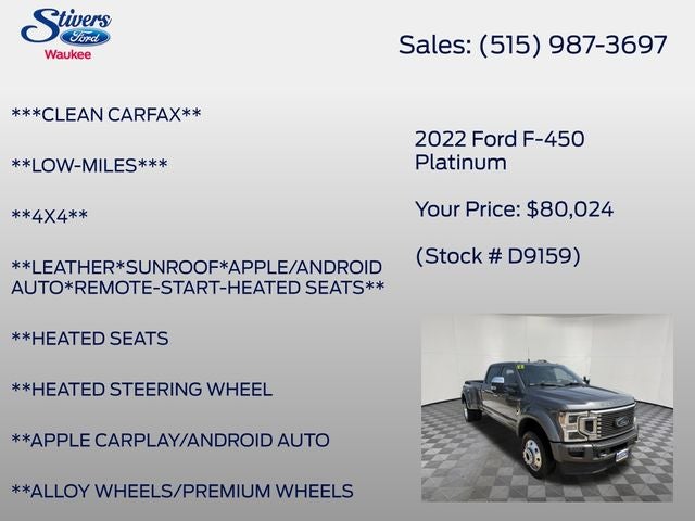 2022 Ford F-450SD Platinum DRW