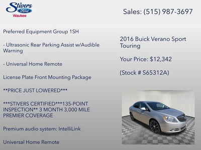 2016 Buick Verano Sport Touring Group