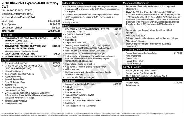 2013 Chevrolet Express 4500 Base Cutaway