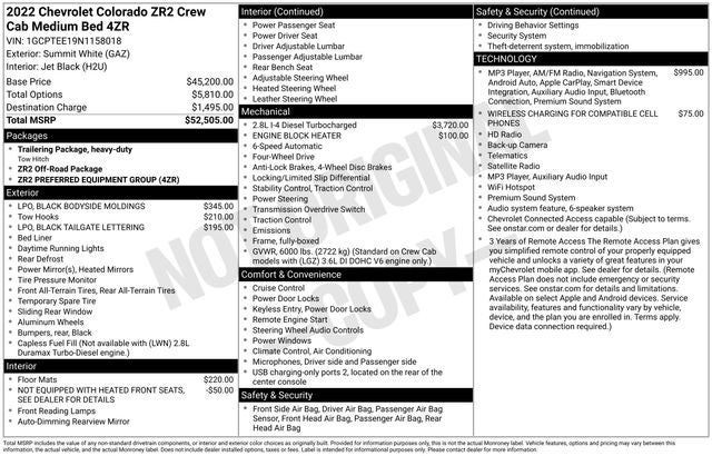 2022 Chevrolet Colorado ZR2