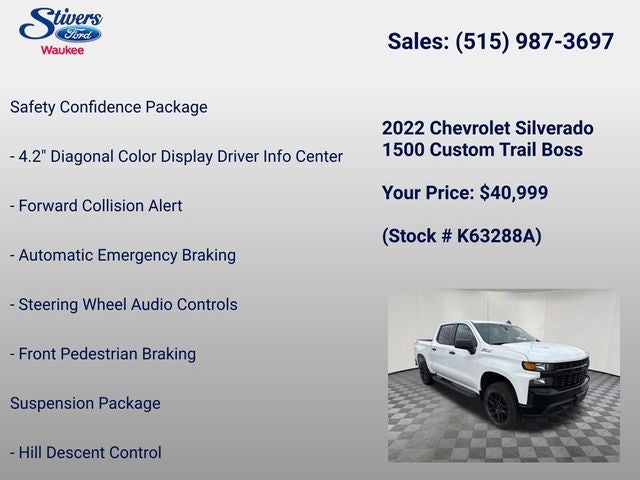 2022 Chevrolet Silverado 1500 LTD Custom Trail Boss