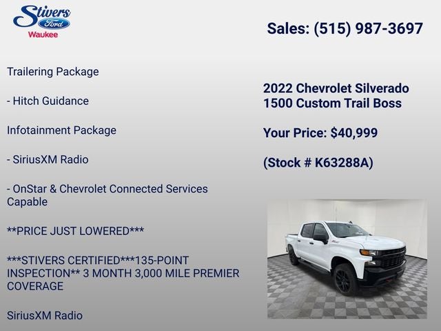 2022 Chevrolet Silverado 1500 LTD Custom Trail Boss