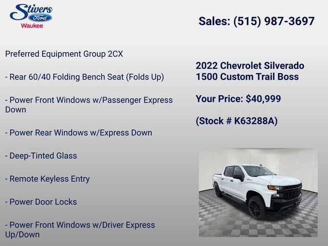 2022 Chevrolet Silverado 1500 LTD Custom Trail Boss
