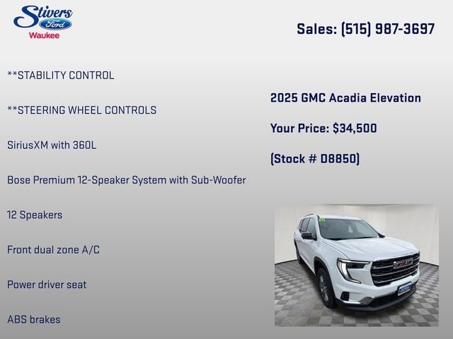 2025 GMC Acadia Elevation