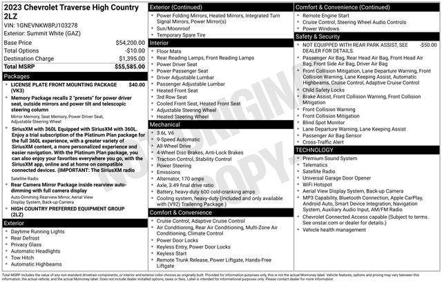 2023 Chevrolet Traverse High Country