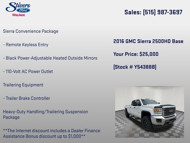 2016 GMC Sierra 2500HD Base