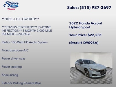 2022 Honda Accord Hybrid Sport