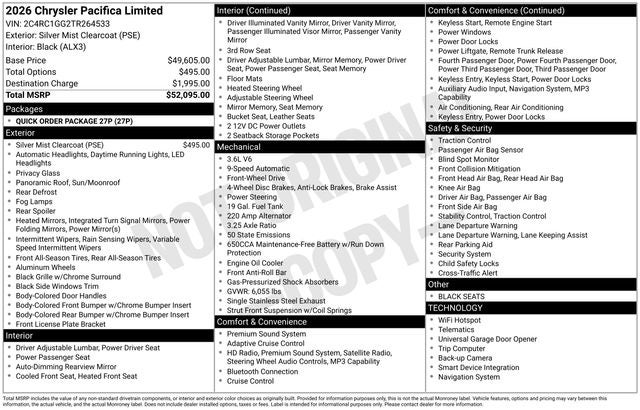 2026 Chrysler Pacifica Limited