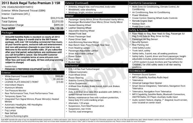 2013 Buick Regal Premium III Turbo