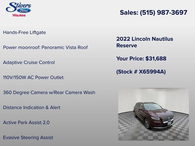 2022 Lincoln Nautilus Reserve