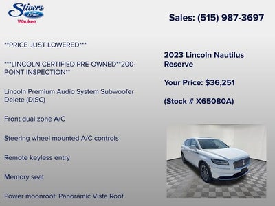 2023 Lincoln Nautilus Reserve