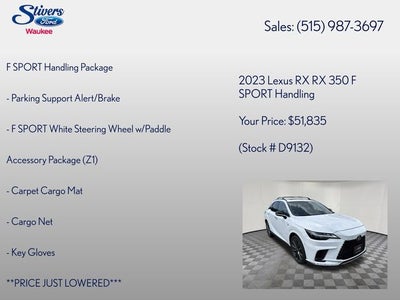 2023 Lexus RX 350 F Sport Handling