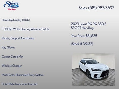 2023 Lexus RX 350 F Sport Handling