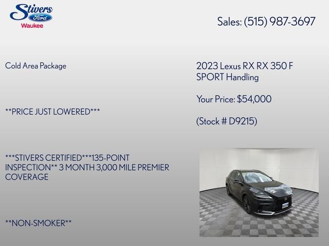 2023 Lexus RX 350 F Sport Handling