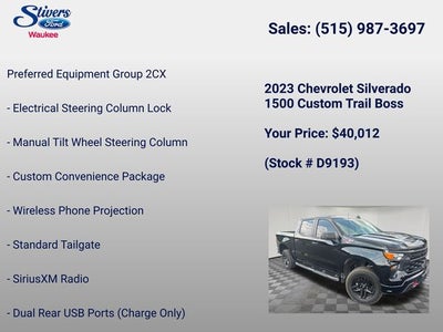 2023 Chevrolet Silverado 1500 Custom Trail Boss