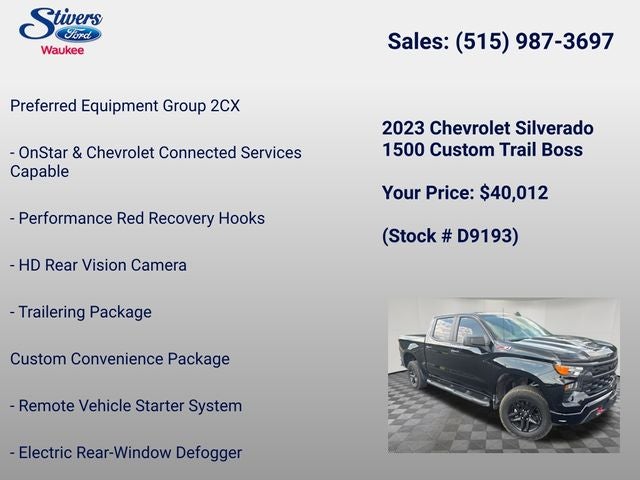 2023 Chevrolet Silverado 1500 Custom Trail Boss