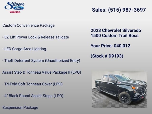 2023 Chevrolet Silverado 1500 Custom Trail Boss
