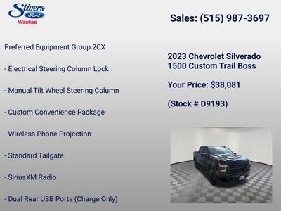 2023 Chevrolet Silverado 1500 Custom Trail Boss