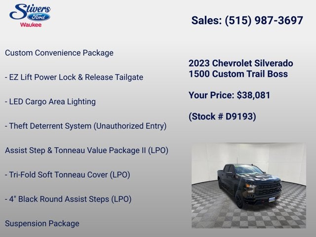 2023 Chevrolet Silverado 1500 Custom Trail Boss