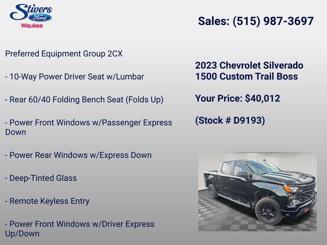 2023 Chevrolet Silverado 1500 Custom Trail Boss