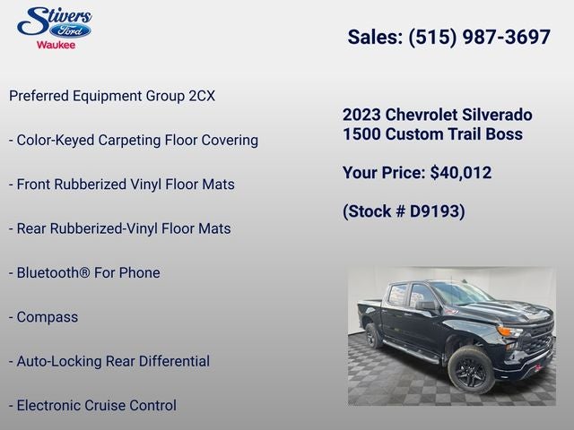 2023 Chevrolet Silverado 1500 Custom Trail Boss