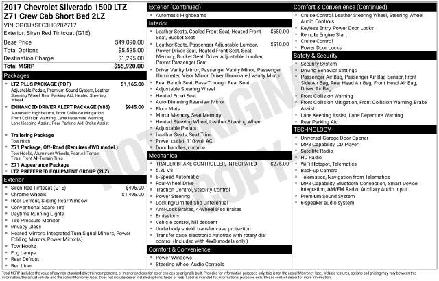 2017 Chevrolet Silverado 1500 LTZ 2LZ