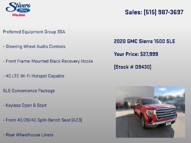 2020 GMC Sierra 1500 SLE