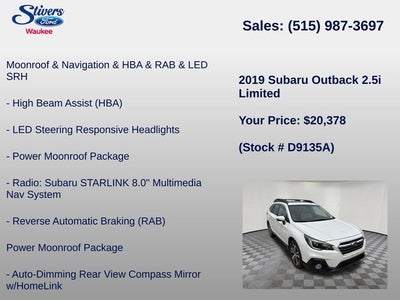 2019 Subaru Outback 2.5i Limited