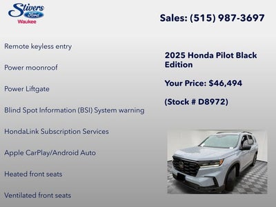2025 Honda Pilot Black Edition