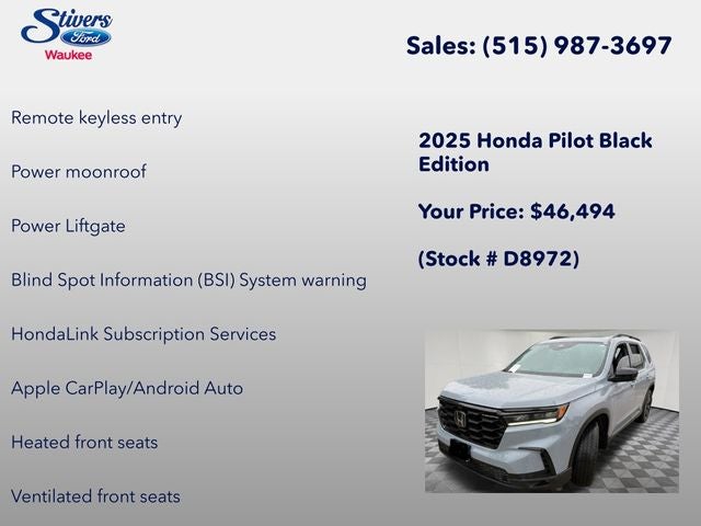 2025 Honda Pilot Black Edition