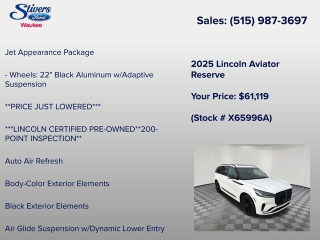 2025 Lincoln Aviator Reserve Premium