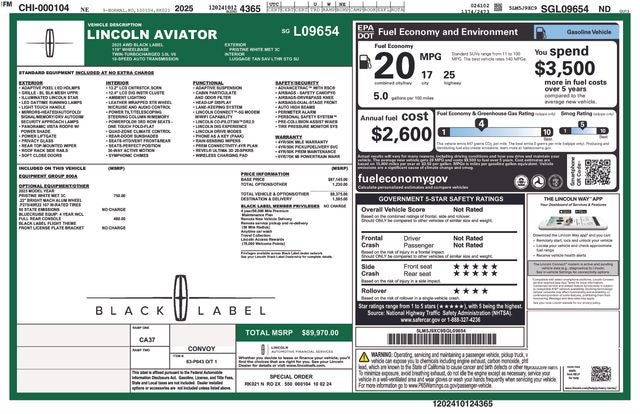 2025 Lincoln Aviator Black Label