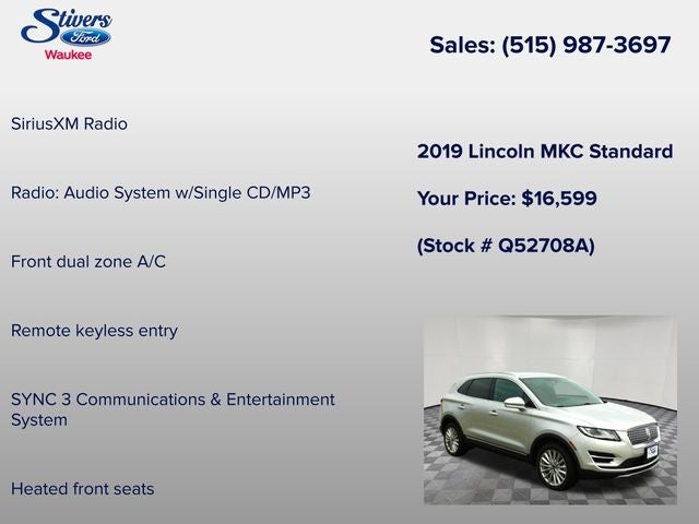 2019 Lincoln MKC Standard