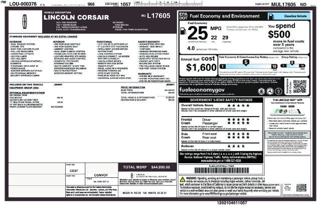 2021 Lincoln Corsair Reserve