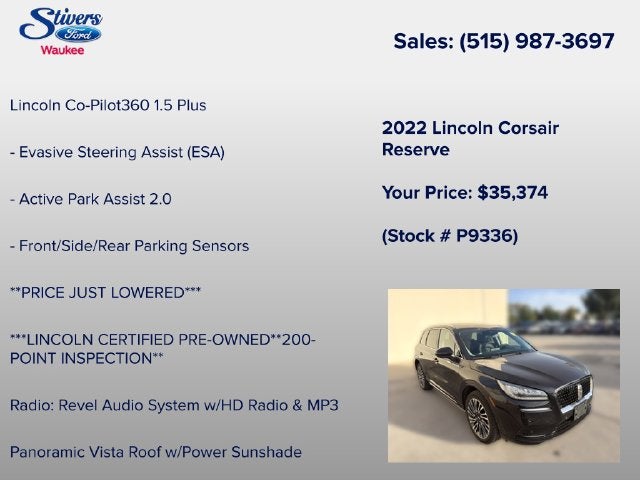 2022 Lincoln Corsair Reserve
